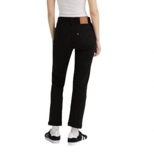 LEVIS 501 Cropped Jeans Black Premium Big E Button Fly High Waisted Size 32x26